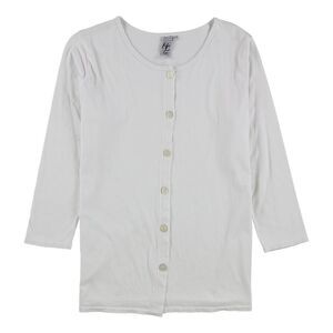 HC LA Womens Textured Cardigan Blouse, white, Petite, PS